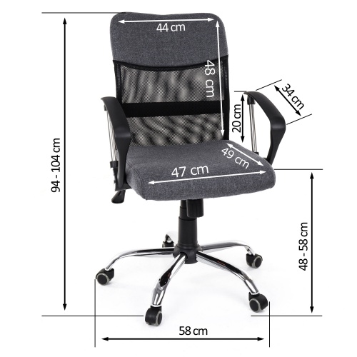 Fotel biurowy - 2502 - szary