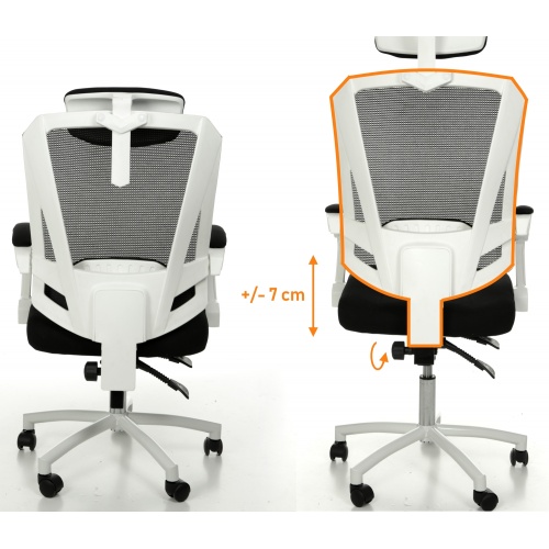 Fotel biurowy ergo NORDHOLD - 8606 - czarno-biały