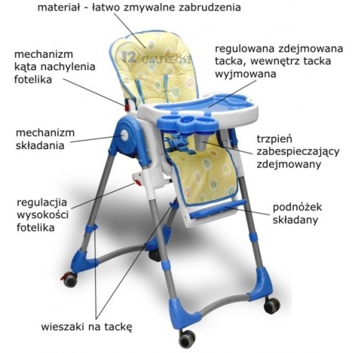 KRZESEŁKO DO KARMIENIA C-F  Niebieski