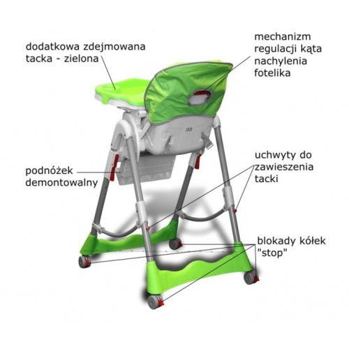 KRZESEŁKO DO KARMIENIA RT-002 ZIELONE