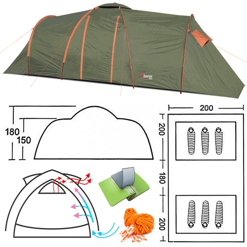 Namiot turystyczny Abarqs CLIF-6B  VIS A VIS  6 osobowy 3000mm