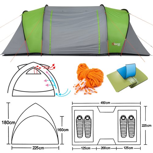 Namiot turystyczny Abarqs GOBI-4A Szary - 4 osobowy 3000mm