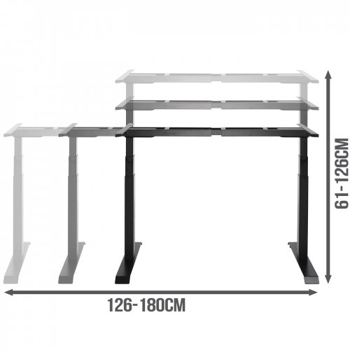 Stelaż do biurka z elektrycznie regulowaną wysokością Nordhold ED1800-BK - czarny