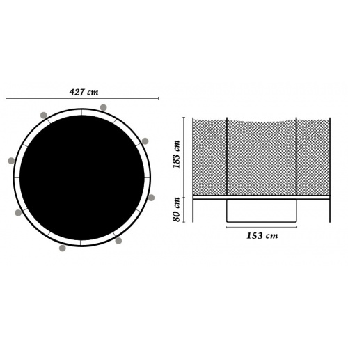 Trampolina Ogrodowa z siatką - średnica 4 427cm - 14FT