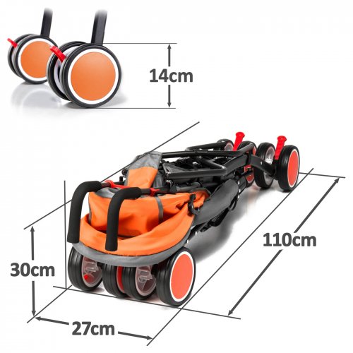 Wózek spacerówka Moolino Compact Pomarańczowo-szary E 