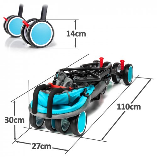 Wózek spacerówka Moolino Compact Niebiesko-szary D