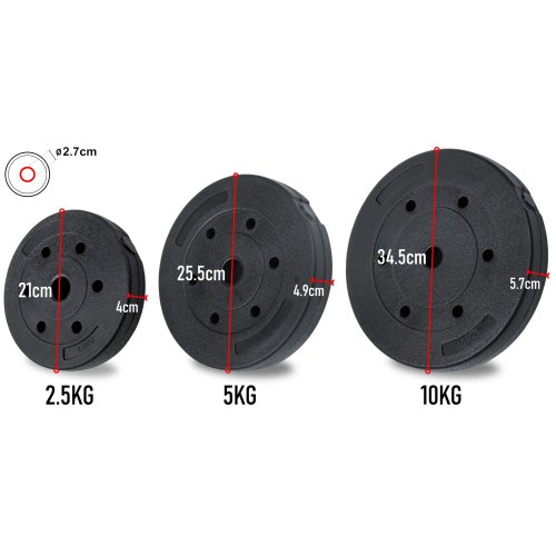 Zestaw obciążeń kompozytowych bitumiczne 35 kg 2x10 2x5 2x2,5 AbarQs